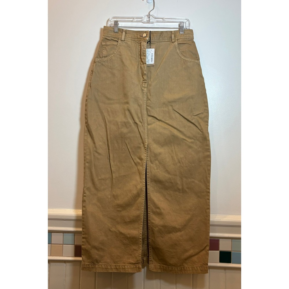 Rachel Comey Lunga Skirt Modesto Camel Maxi Denim Twill‎ Distress Dye Size 8 NWT